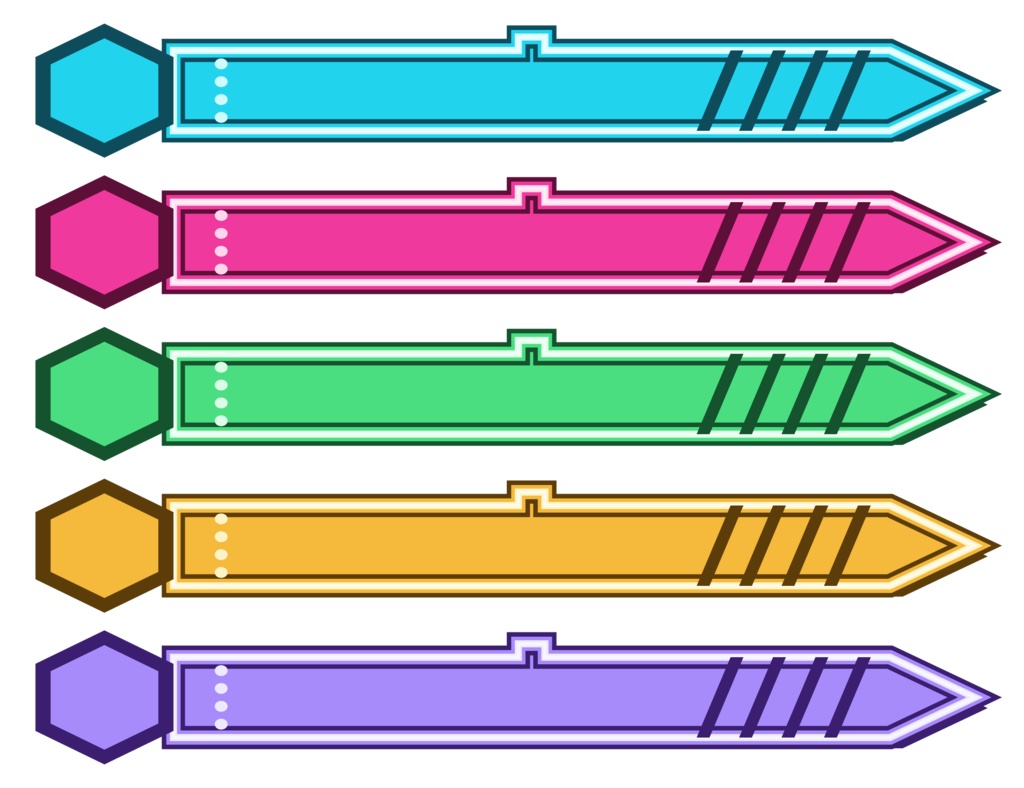 テロップ枠 サイバー SF HUD 5色セット（メンカラ対応）