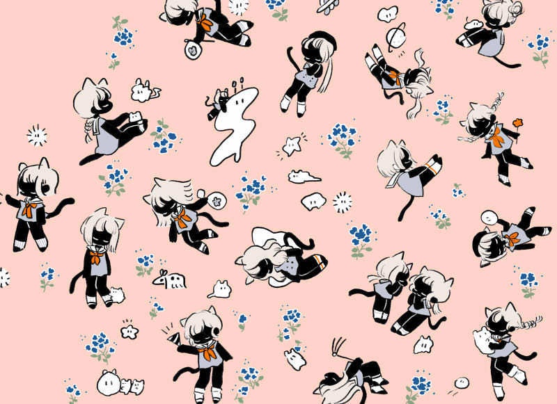 まろやかな黒ねこ/pink