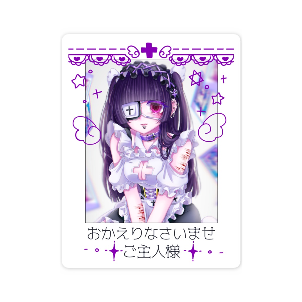 チェキ風💜ステッカー