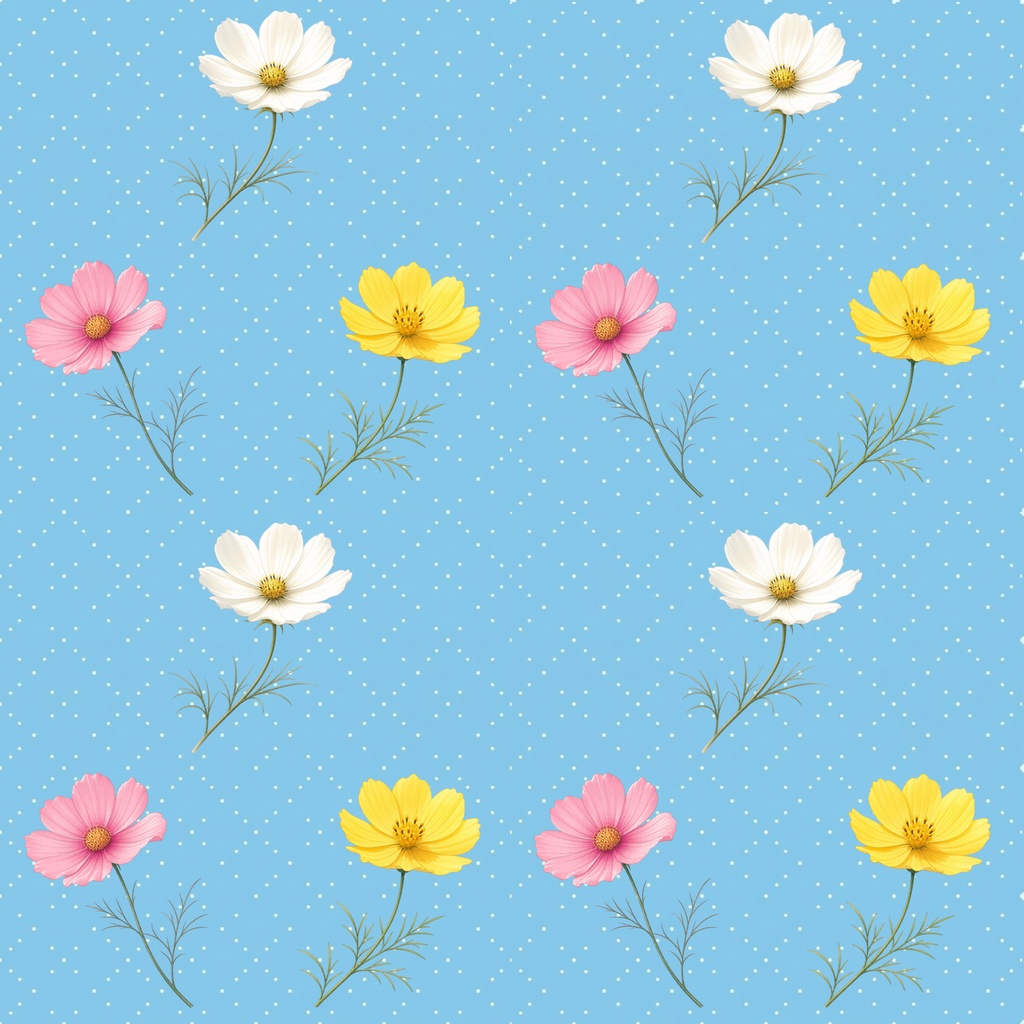 コスモスの花のデジタルペーパー4枚