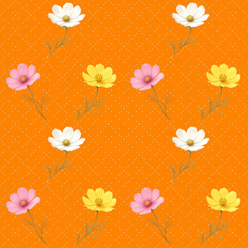 コスモスの花のデジタルペーパー4枚