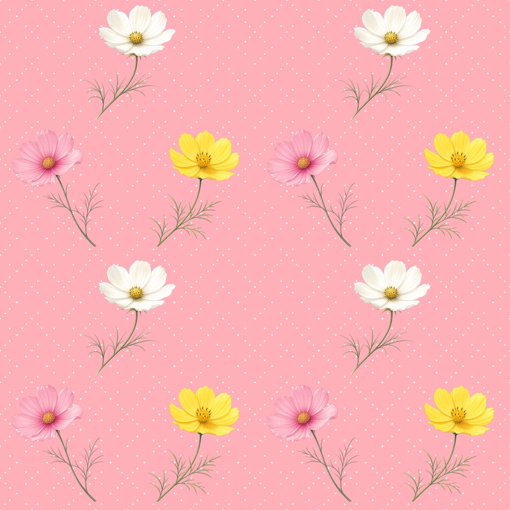 コスモスの花のデジタルペーパー4枚