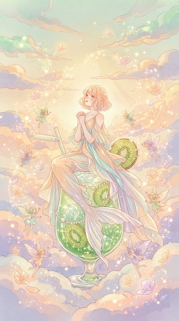 AIイラスト【宙(そら)に浮かぶ翡翠のオアシス】オリジナルデザイン