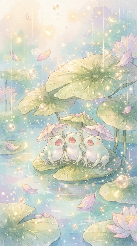 背景素材【雨粒と癒しの音色】オリジナル壁紙