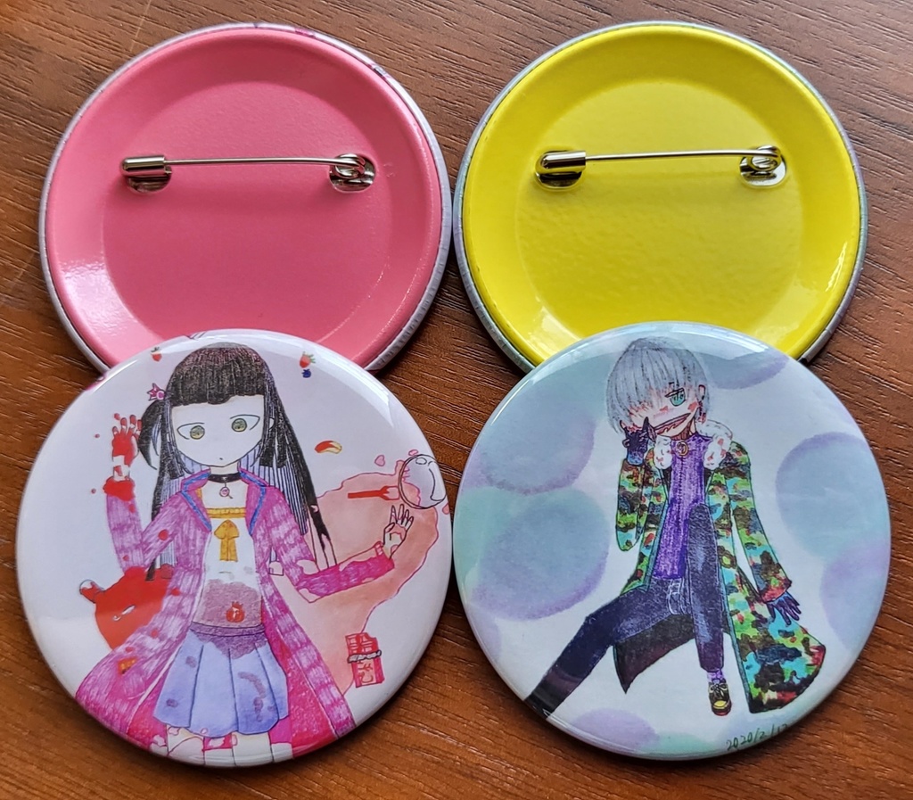 裏カラー付缶バッジ(郵送)