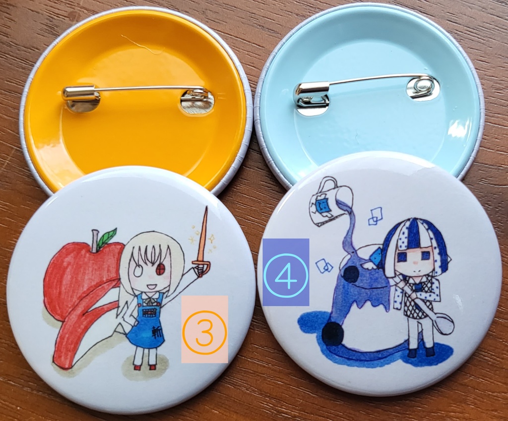 裏カラー付缶バッジ(郵送)