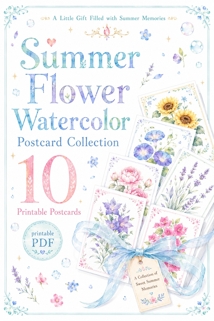 Summer Flower water color Post card