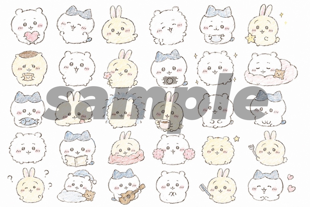 動物手書きステッカー