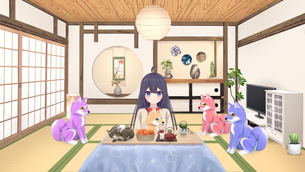 Moving dog -Animation assets-【Vtuber's Room assets】