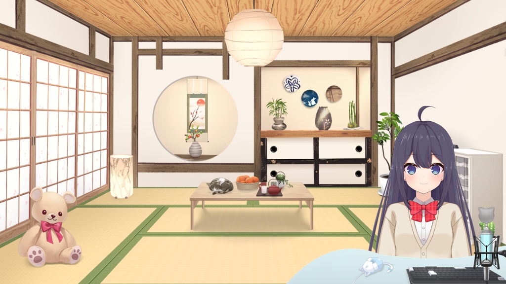 Japanese Kotatsu illustration【Vtuber's Room assets】