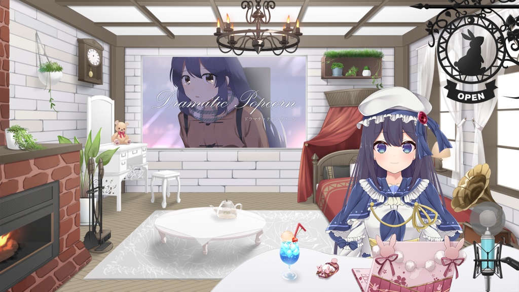 Antique sign board【Vtuber's Room assets】