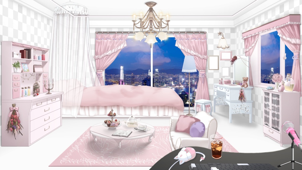 window&curtain illustration Vol.2【Vtuber's Room assets】