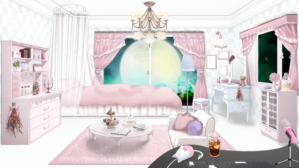 window&curtain illustration Vol.2【Vtuber's Room assets】