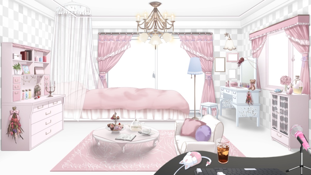 window&curtain illustration Vol.2【Vtuber's Room assets】