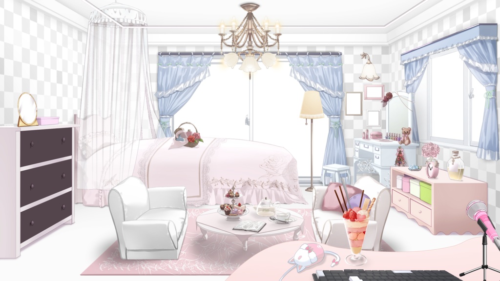 window&curtain illustration Vol.2【Vtuber's Room assets】