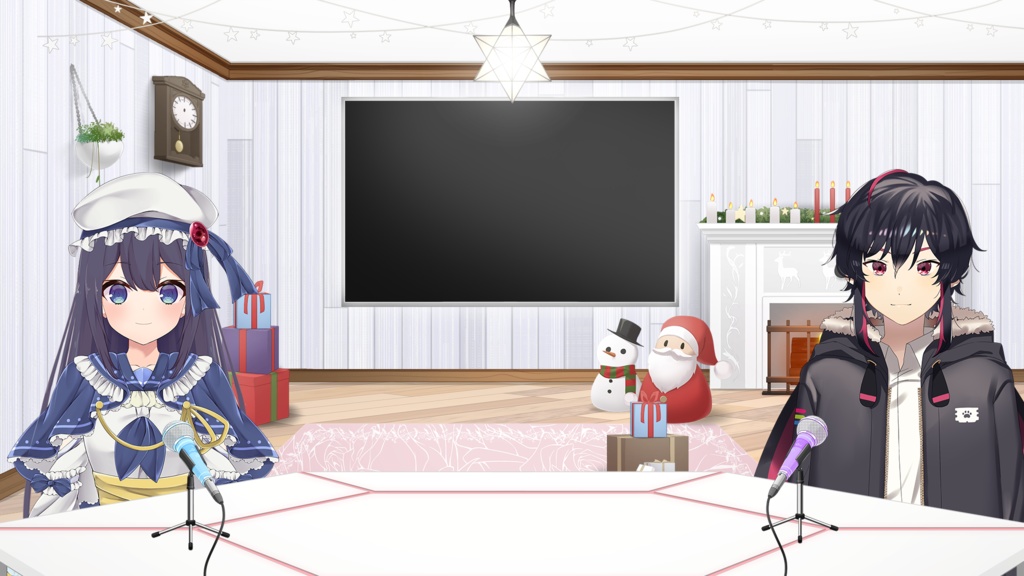 Fashionable desk set【Vtuber's Room assets】