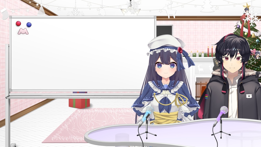 Fashionable desk set【Vtuber's Room assets】