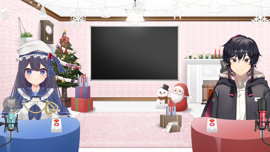 Fashionable desk set【Vtuber's Room assets】