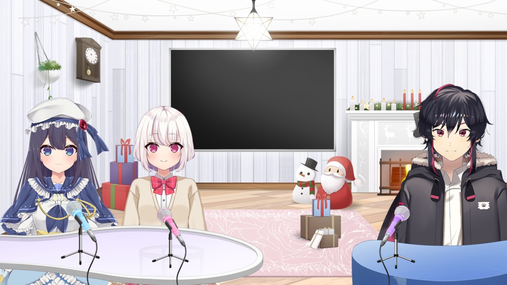Fashionable desk set【Vtuber's Room assets】