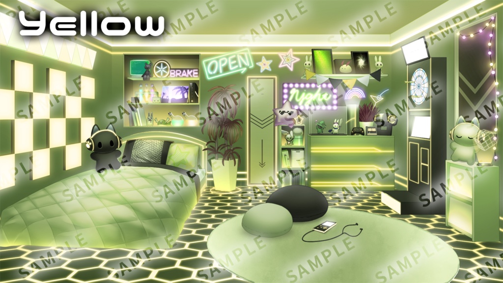 【Gaming&Cyber】Vtuber Custom Room Set Vol.8【Background Created by Usanekomemory】