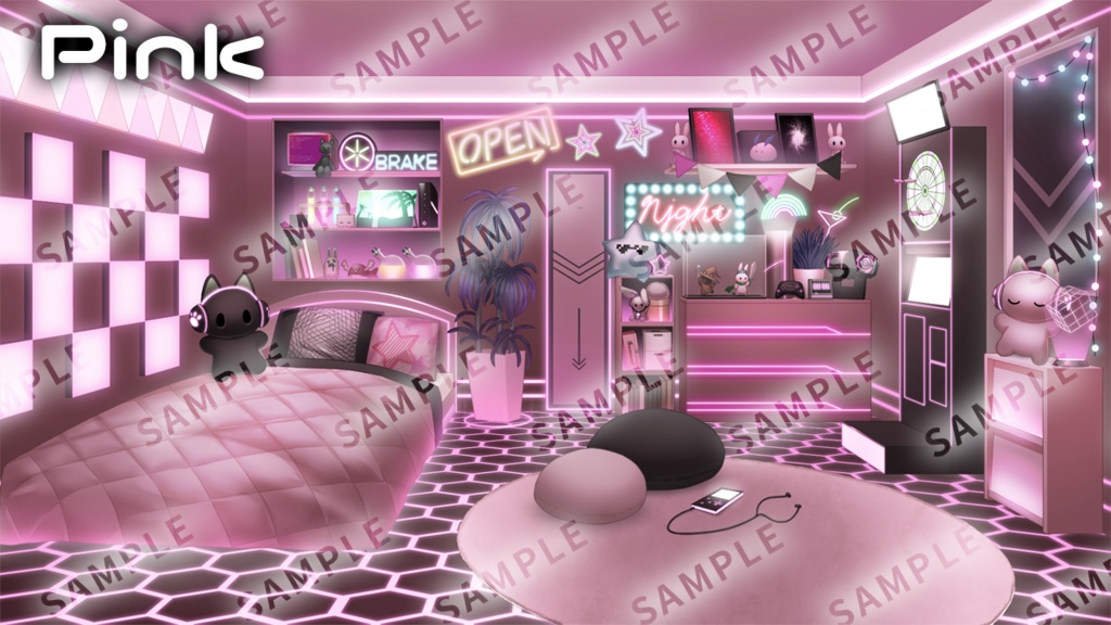 【Gaming&Cyber】Vtuber Custom Room Set Vol.8【Background Created by Usanekomemory】