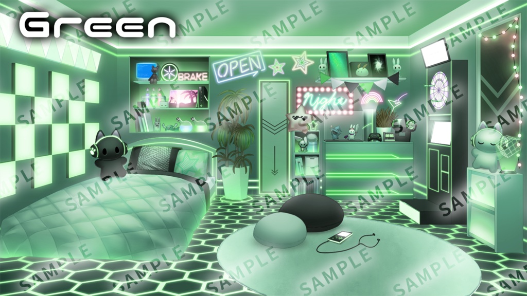【Gaming&Cyber】Vtuber Custom Room Set Vol.8【Background Created by Usanekomemory】