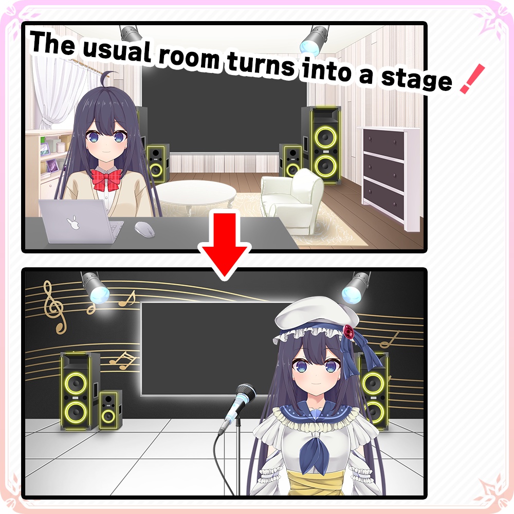 Wide Room set Vol.1 illustrations【Vtuber's Room assets】