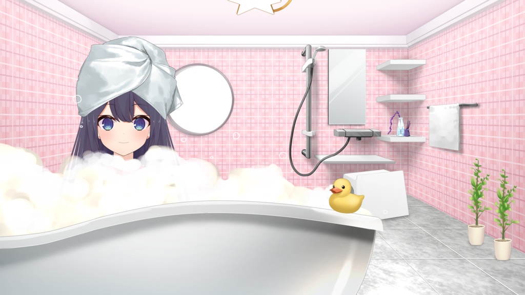 Bath room Set  illustrations【Vtuber's Room assets】