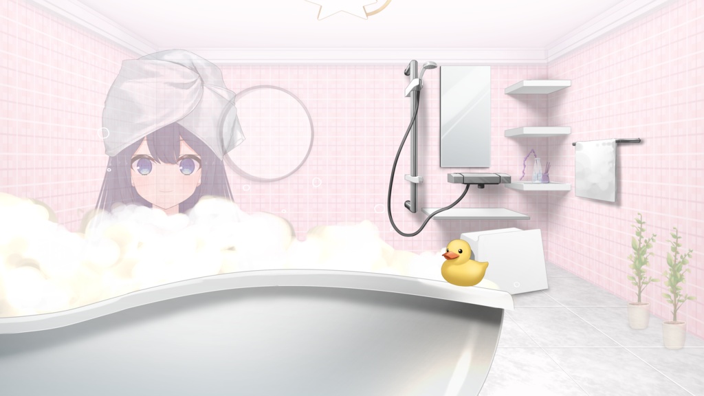 Bath room Set  illustrations【Vtuber's Room assets】