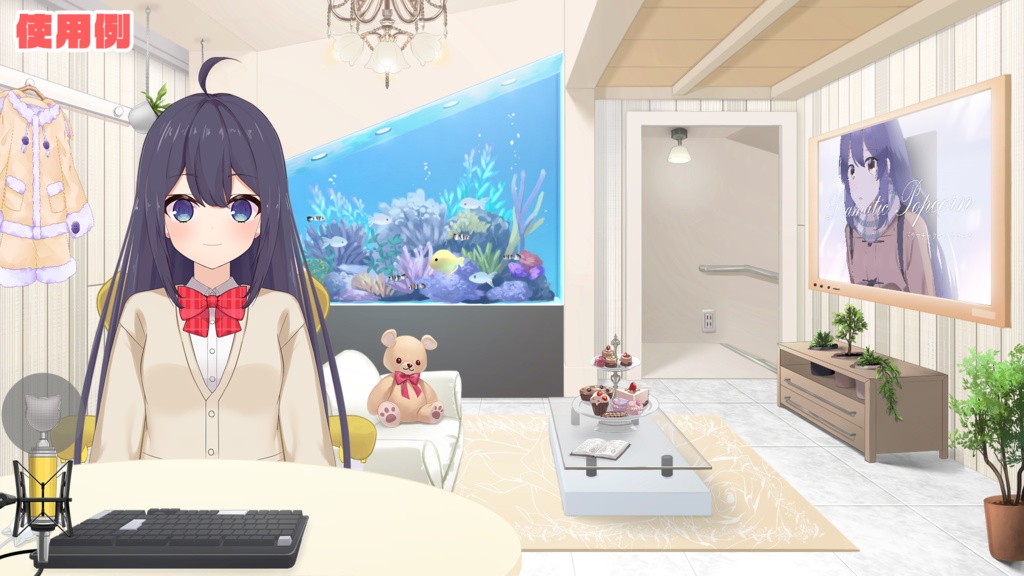 【Vtuber Custom】 Coordination room pack Vol.1【Background Created by Usanekomemory】
