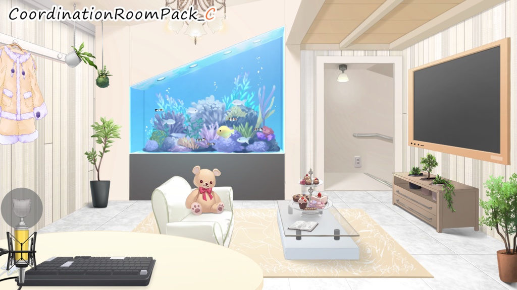 【Vtuber Custom】 Coordination room pack Vol.1【Background Created by Usanekomemory】