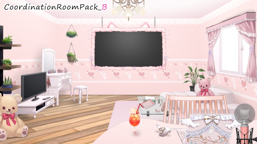 【Vtuber Custom】 Coordination room pack Vol.1【Background Created by Usanekomemory】