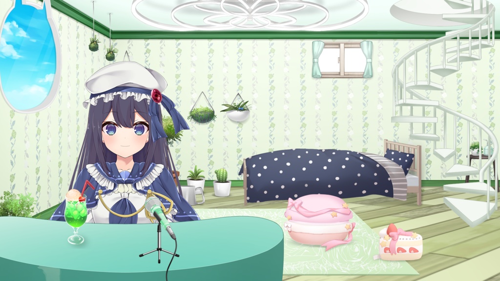 Spiral staircase Set【Vtuber's Room assets】