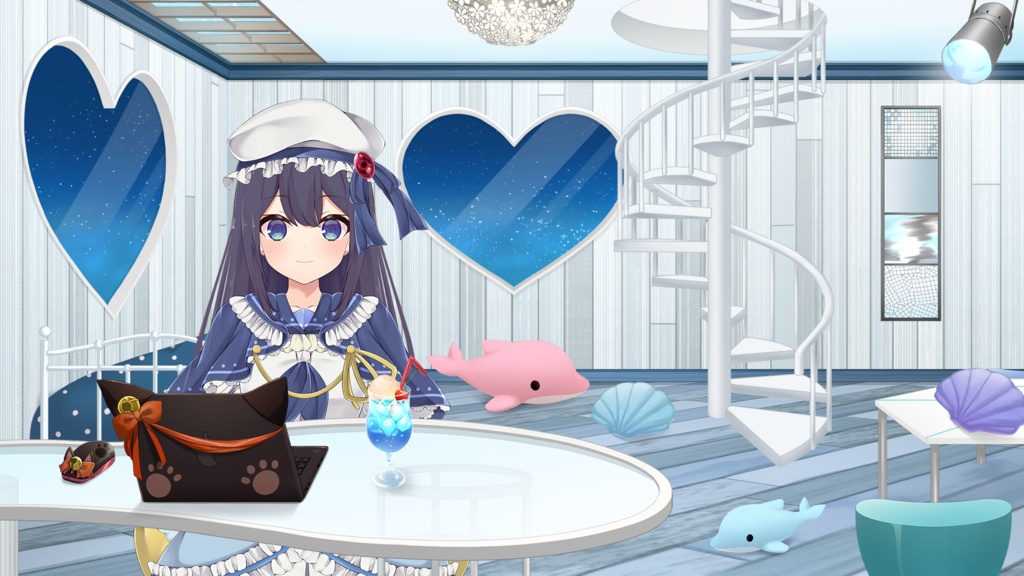 Spiral staircase Set【Vtuber's Room assets】