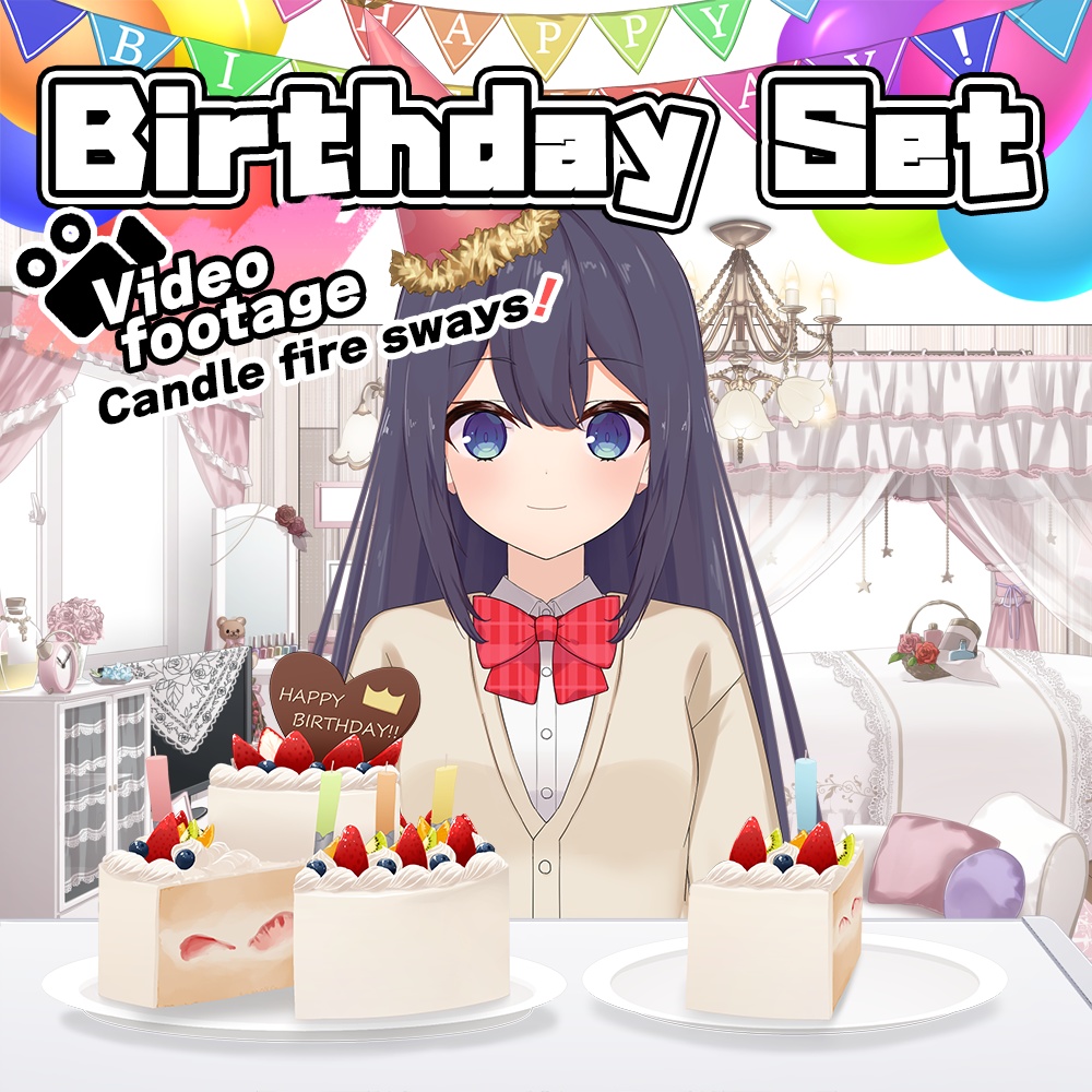 Birthday ＆anniversary decoration Set 【Vtuber's assets】