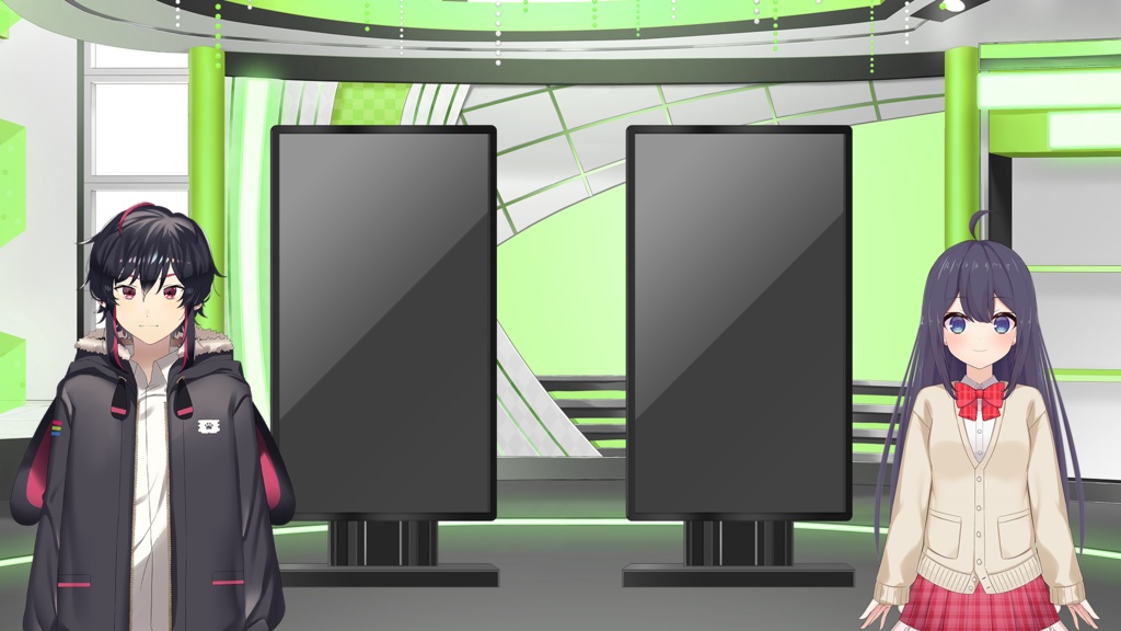 【News Studio】Vtuber Custom Room Set Vol.9【Background Created by Usanekomemory】