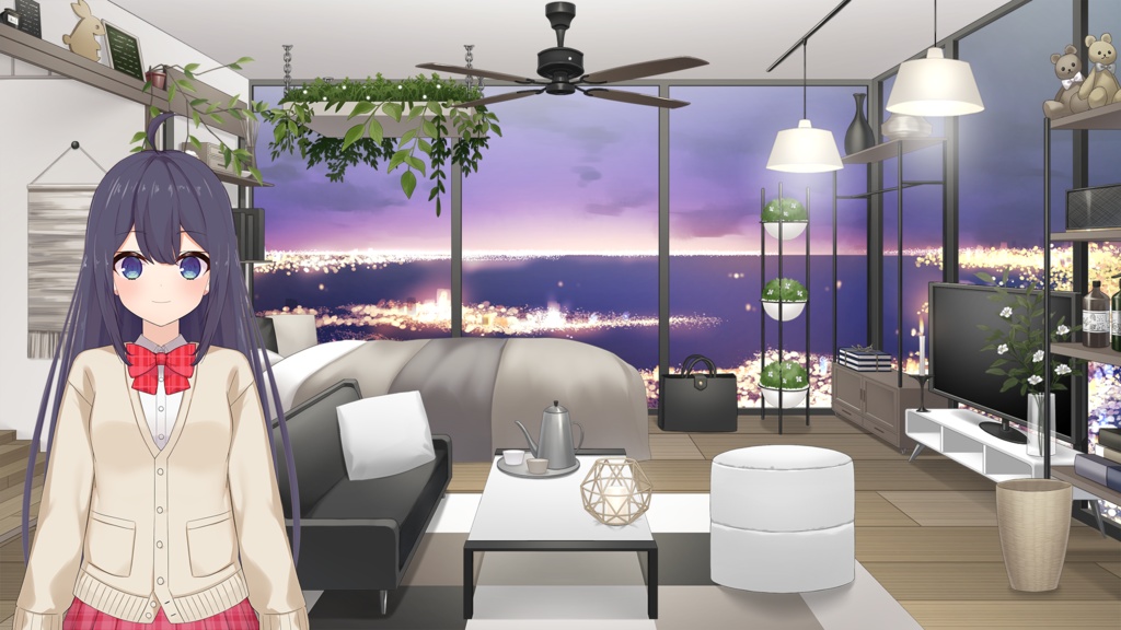 【Natural modern】Vtuber Custom Room Set Vol.11【Background Created by Usanekomemory】
