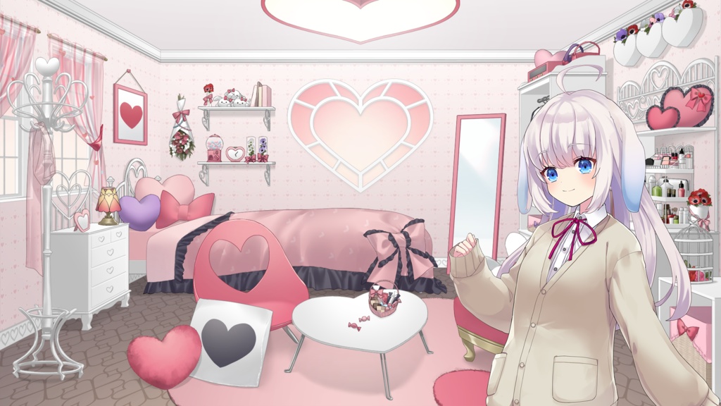 【Concept:Heart】Vtuber Custom Room Set Vol.13【Background Created by Usanekomemory】