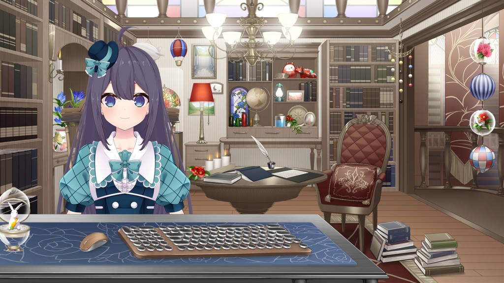 Streaming desk Set illustration【Vtuber's Room assets】