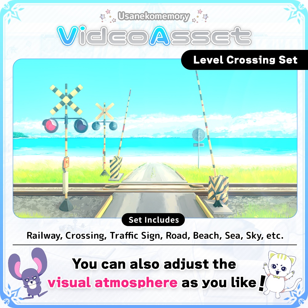 Level Crossing Set【Vtuber's Video Asset】