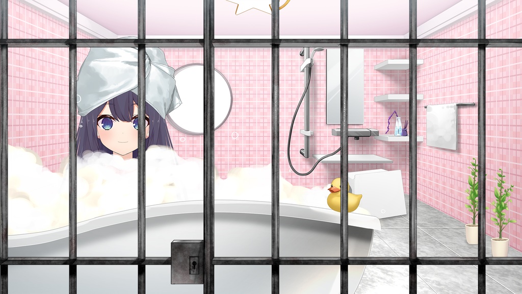 【Free】Prison illustration【Vtuber's Room assets】