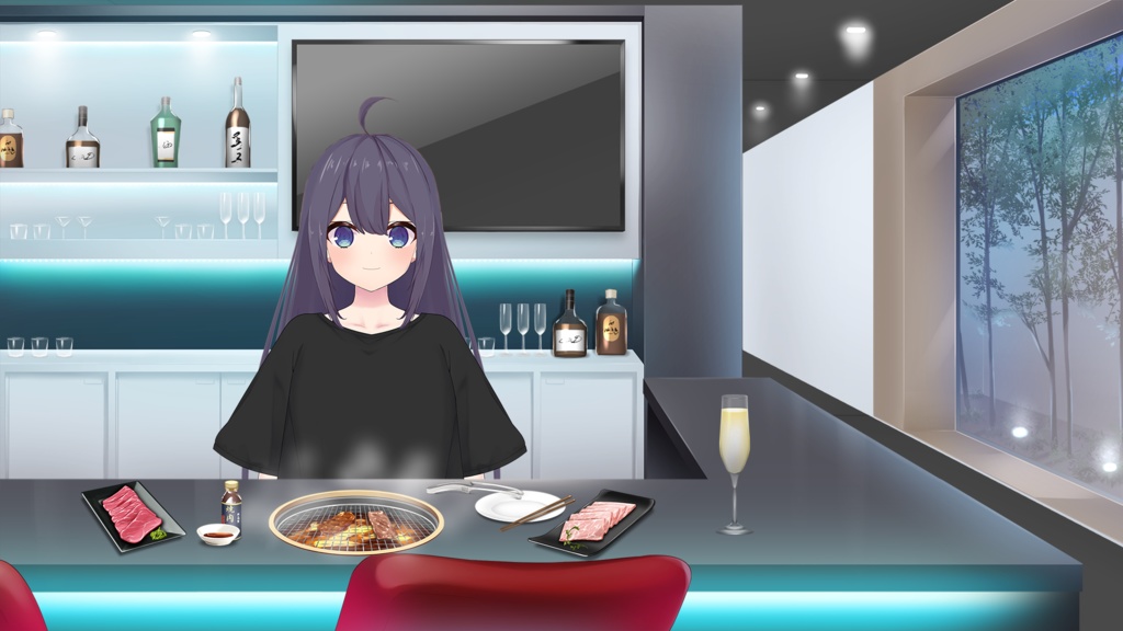 Yakiniku(grilled meat) Set illustration【Vtuber's Room assets】