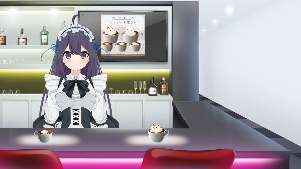 Latte Art Set illustration【Vtuber's Room assets】