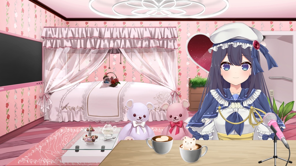 Latte Art Set illustration【Vtuber's Room assets】