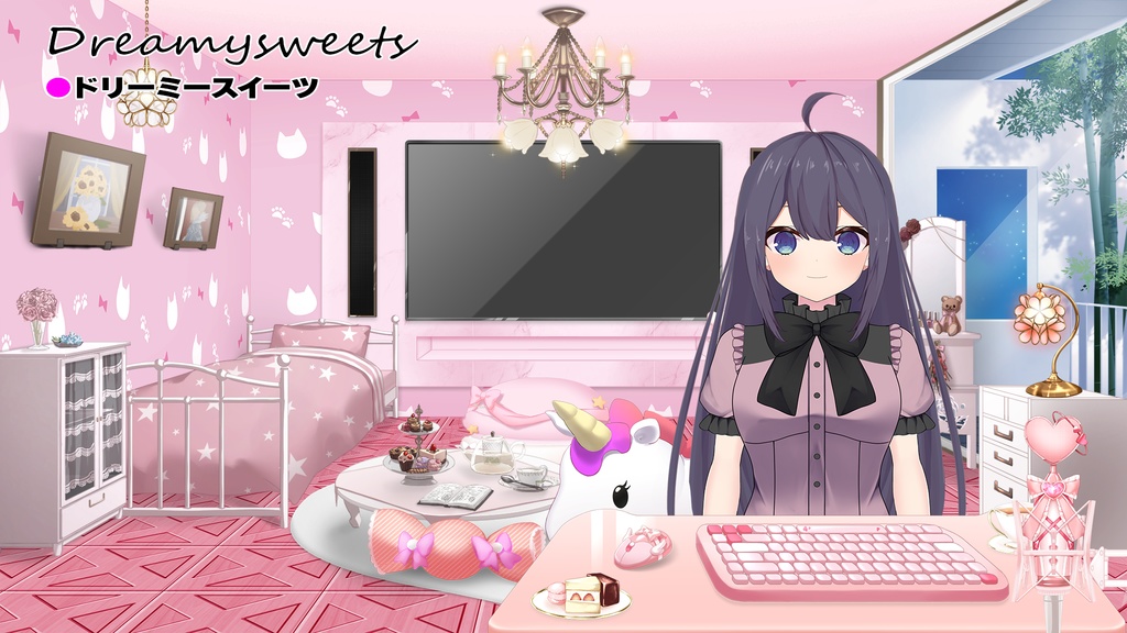 【Vtuber Custom】 Coordination room pack Vol.6【Background Created by Usanekomemory】