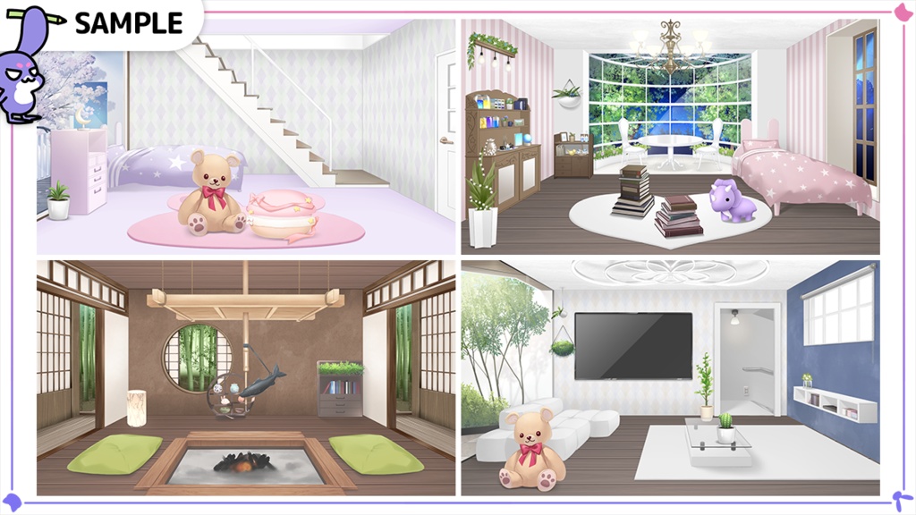 Wallpaper&Floor Vol.5 Set illustration【Vtuber's Room assets】