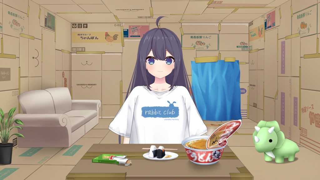 【Cardboard】Vtuber Custom Room Set Vol.19【Background Created by Usanekomemory】