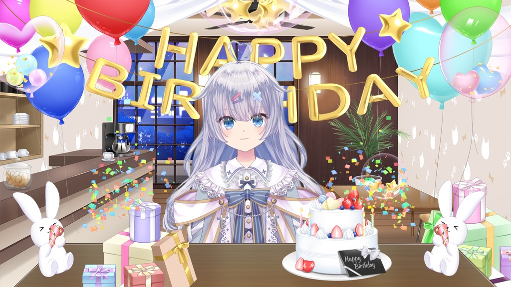 Birthday&Anniversary decoration set Vol.2【Vtuber's Premium Room assets】