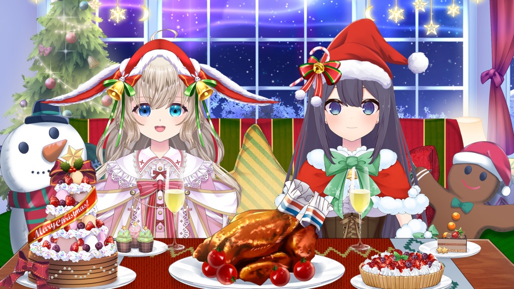 【Christmas Asetts】Party Set Christmas ver【Vtuber's Premium Room assets】
