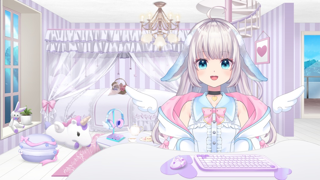 Stylish tabletop gaming headset【Background Created by Usanekomemory】